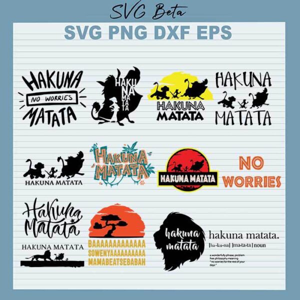 Lionking Hakuna Matata svg