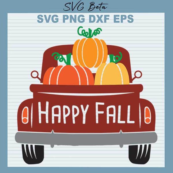 Happy Fall Thanksgiving Truck SVG