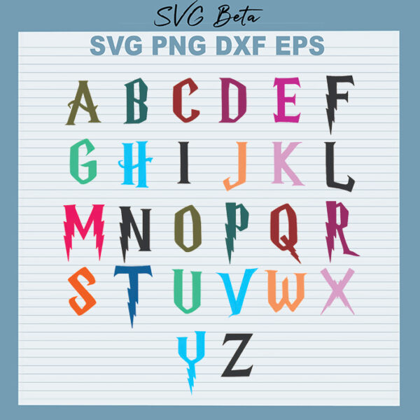 Harry potter alphabet SVG