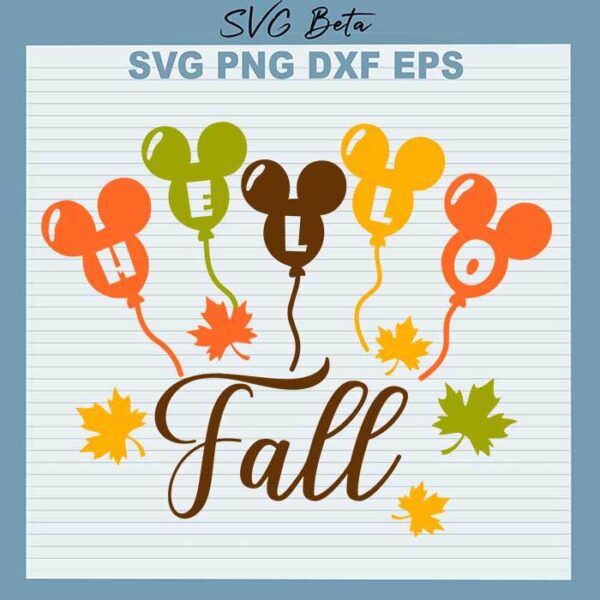Mickey Hello Fall SVG