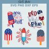 Red White Blue Ice Cream Svg