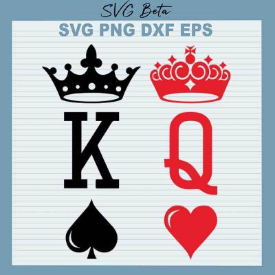 King And Queen Cards SVG, King Card SVG, Queen Card SVG, Card Game SVG ...