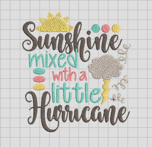 Sunshine Mixed With A Little Hurricane Embroidery Design