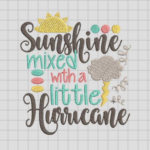 Sunshine Mixed With A Little Hurricane Embroidery Design