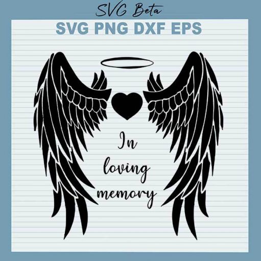 In Loving Memory Angel Wings Svg