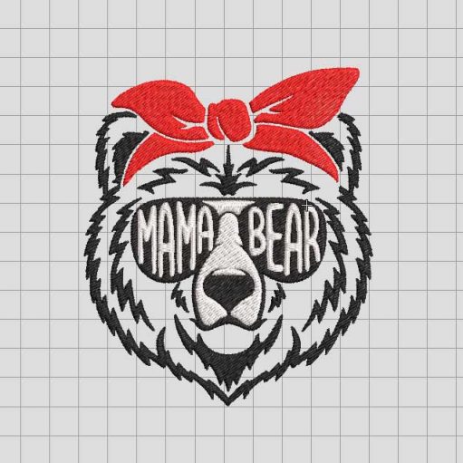 Mama bear Embroidery Design