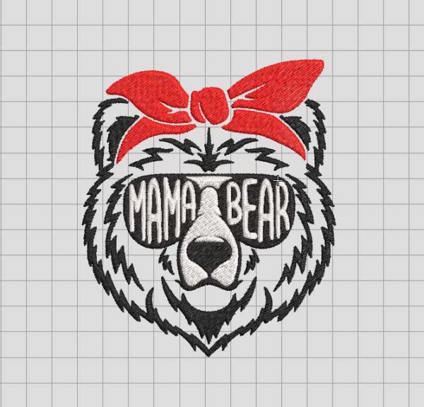 Mama bear Embroidery Design
