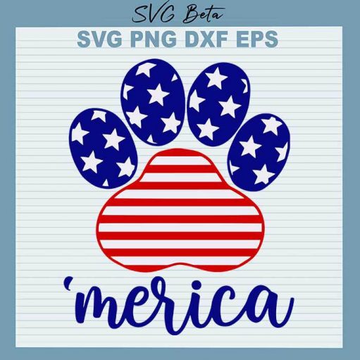 Dog Paw Merica svg