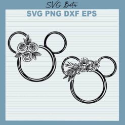 Floral Wreath Mickey Mouse SVG