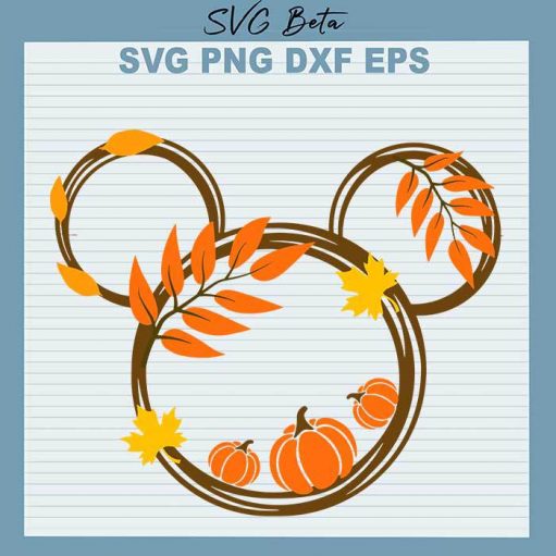 Mickey Head Pumpkin Fall svg