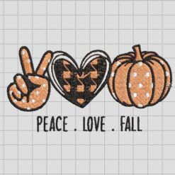 Peace love fall Embroidery Design