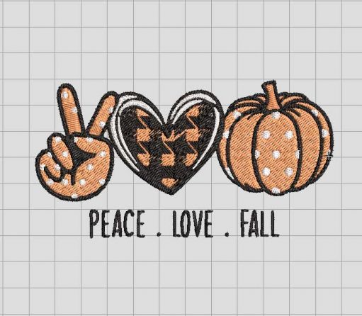 Peace love fall Embroidery Design