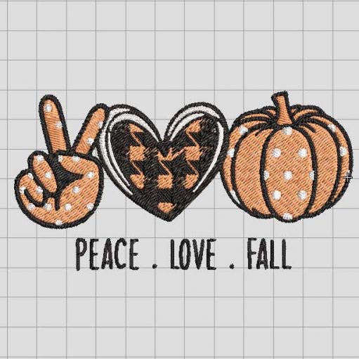 Peace love fall Embroidery Design