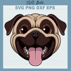 Peeking Smiling Pug Dog Breed svg