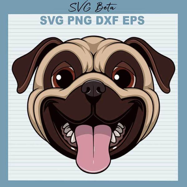 Peeking Smiling Pug Dog Breed svg