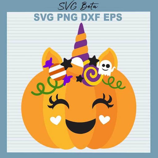 Halloween Pumpkin Unicorn svg