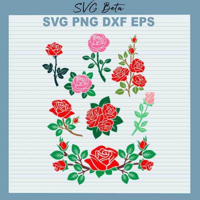 Rose Flowers Bundle SVG, Rose SVG, Floral SVG, Bundle Cut Files For Cricut