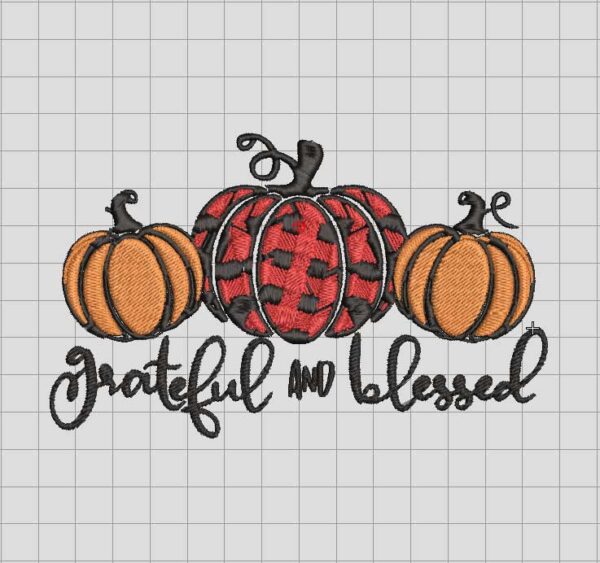 Thankful Grateful Blessed embroidery design