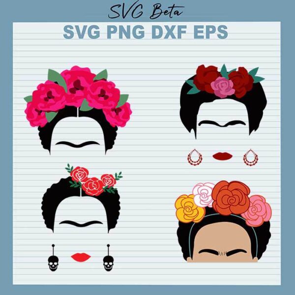 Art Flower Frida Kahlo Bundle svg