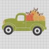 Fall Truck with pumpkins Embroidery Design