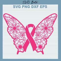 Mandala Butterfly Ribbon SVG
