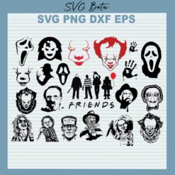Horror movie friends svg, Michael Myers, Jason Voorhees SVG, Pennywise SVG PNG DXF