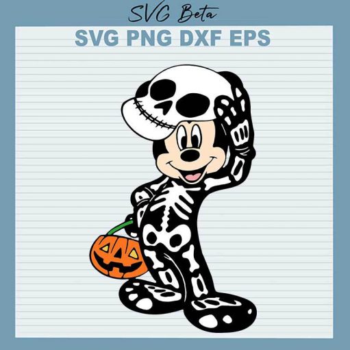 Mickey Skeleton Halloween Svg
