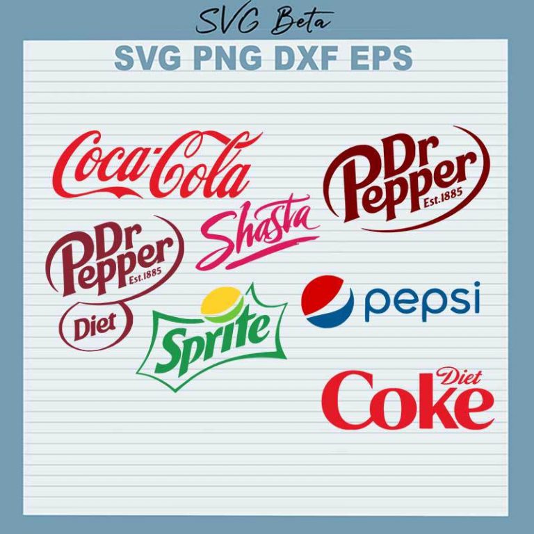 Popular Soda Labels SVG, Coca cola, Sprite, Pepsi Labels SVG Files