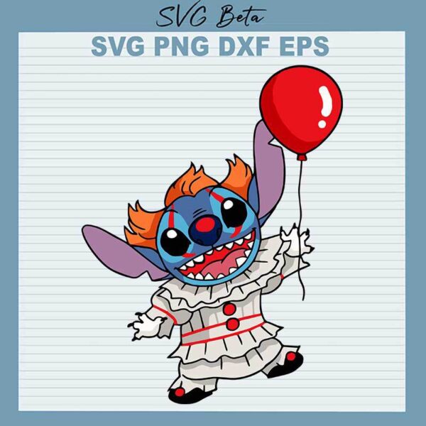 Pennywise Stitch Halloween SVG