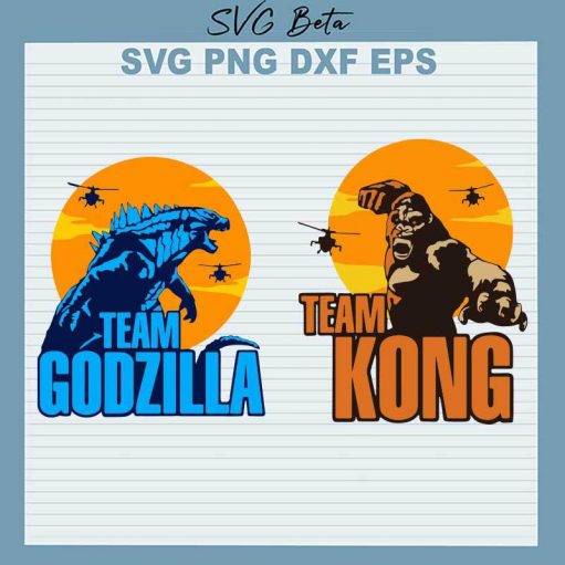 Team Kong Team Godzilla Svg