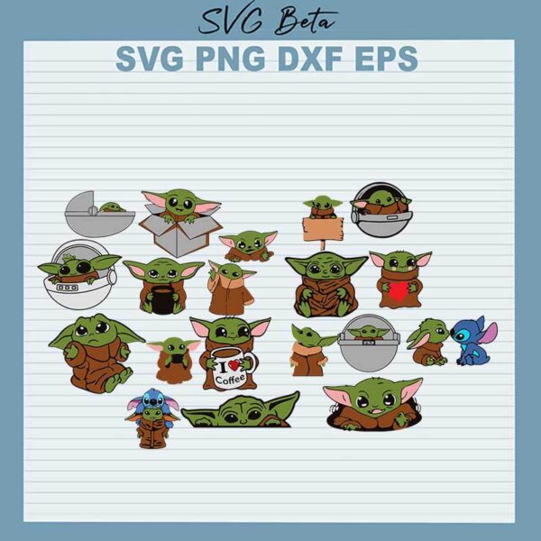 Baby Yoda Star Wars SVG, Baby Yoda Bundle SVG, Star Wars SVG Cut Files For Cricut