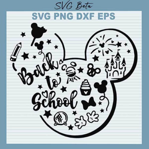 Mickey Back To School svg