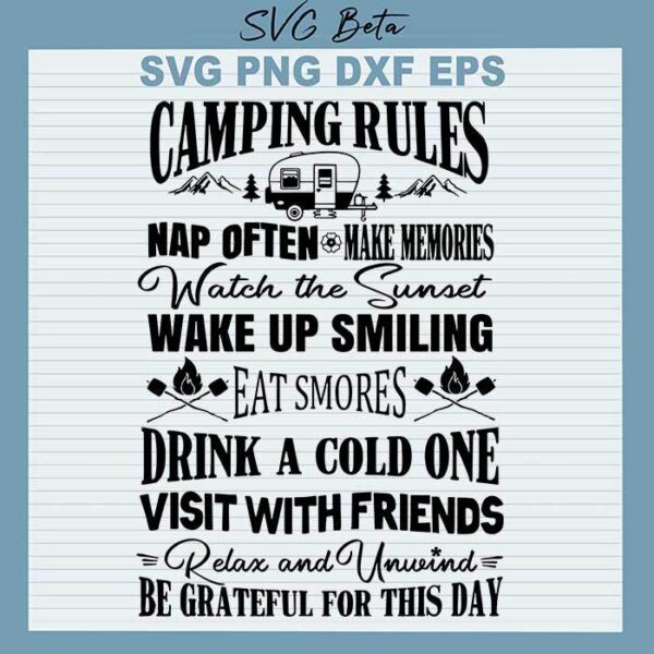 Camping Rules Summer SVG
