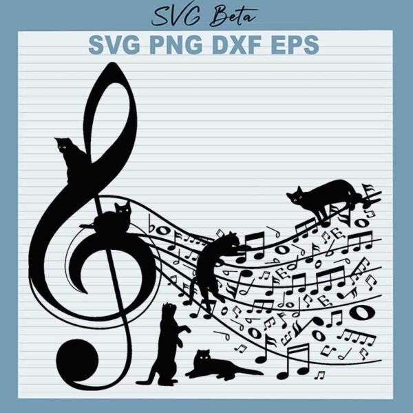 Cat playing music SVG