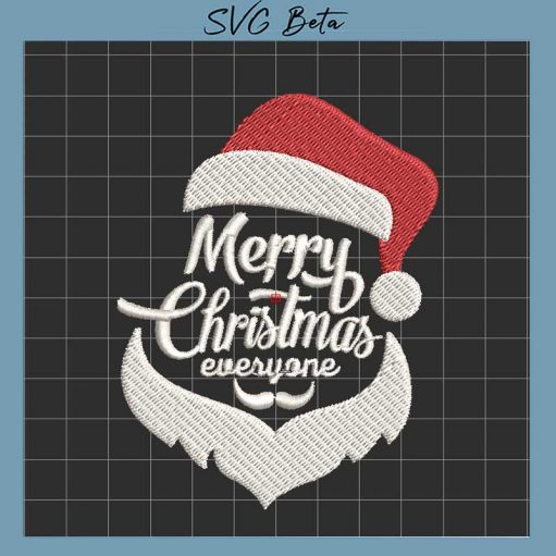 Merry christmas everyone Embroidery Design, santa clause Embroidery File pes hus file embroidered machine