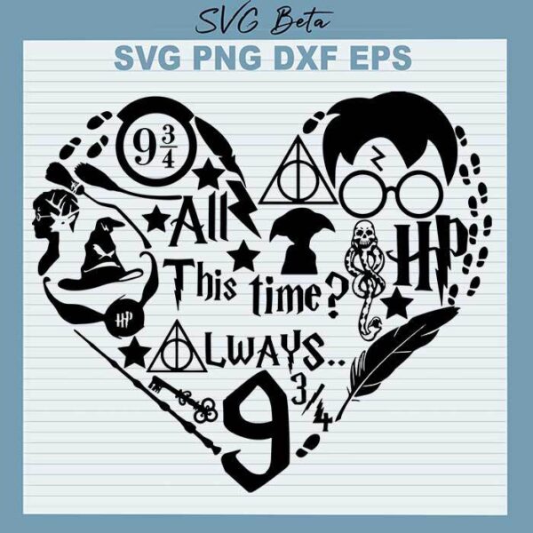 Harry Potter All This Time Heart SVG