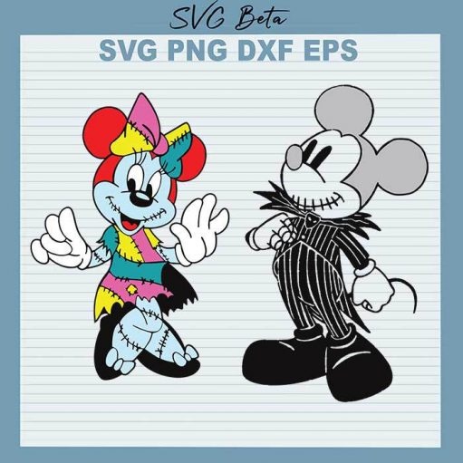 Halloween Jack Mickey And Sally Minnie svg