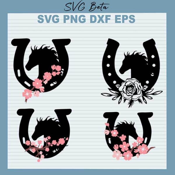 Floral Horseshoe SVG