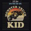 Vintage Monster Truck Kid Svg