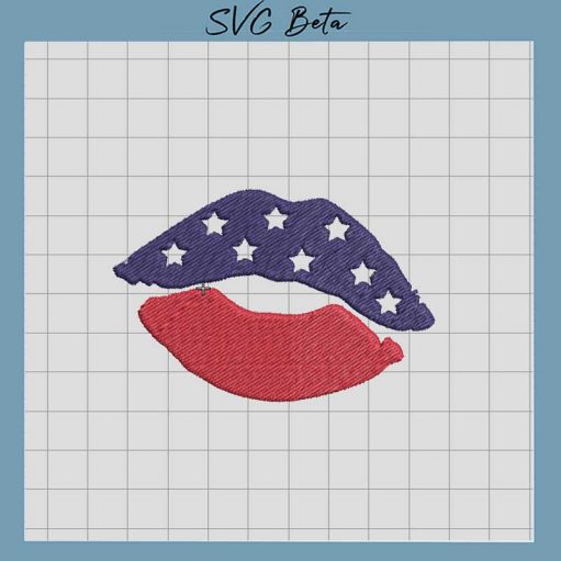 America Lips embroidery