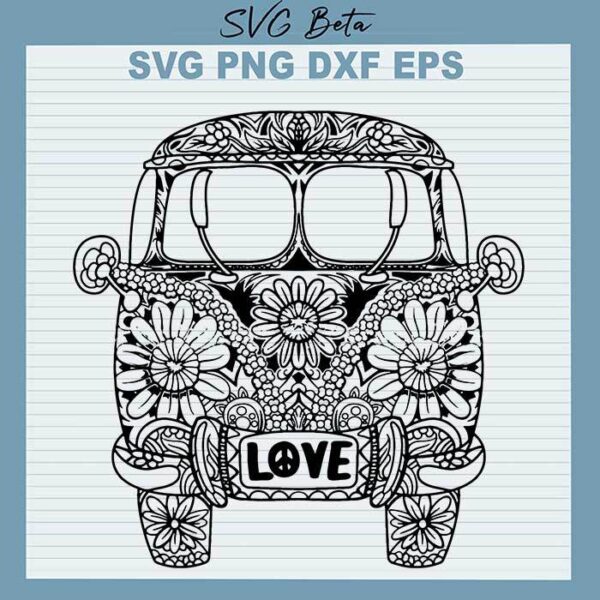 Mandala Vintage Bus svg