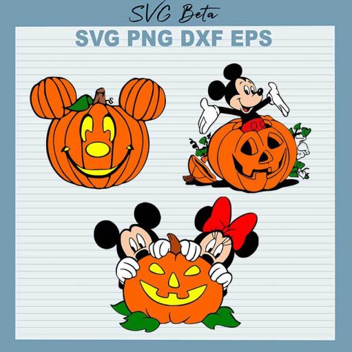 Halloween Mickey Pumpkin Svg