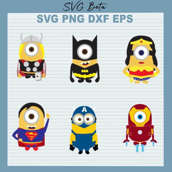 Minion Superheroes SVG