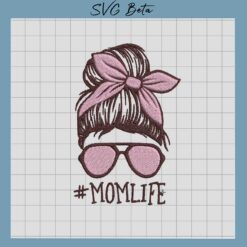 Mom life embroidery design