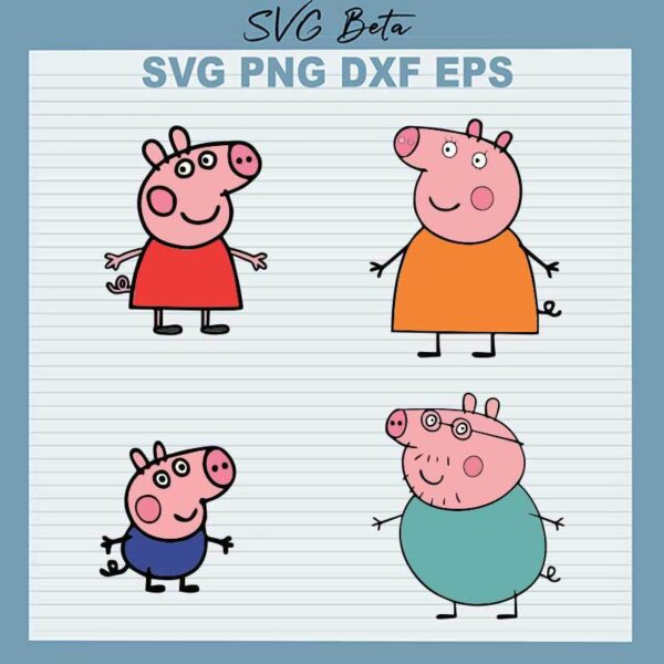 Peppa Pig Family SVG