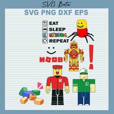 Eat Sleep Roblox Repeat Svg Roblox Character Svg Roblox Bundle Cut Files For Cricut