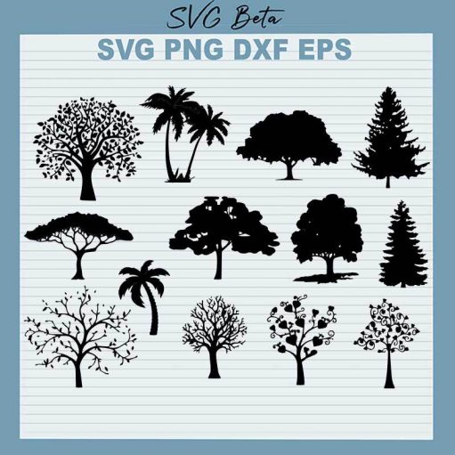 Tree SVG, Tree Bundle SVG, Coconut Tree, Tropical Tree SVG PNG