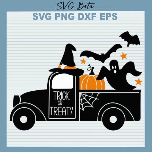 Trick Or Treat Halloween Truck Svg