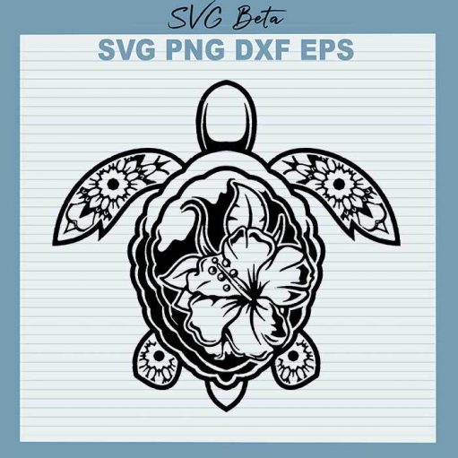 Floral Turtle Shell svg