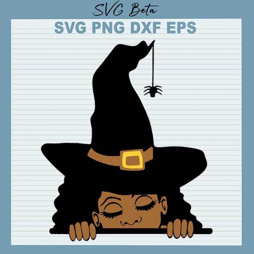 Halloween Black Girl Witch svg